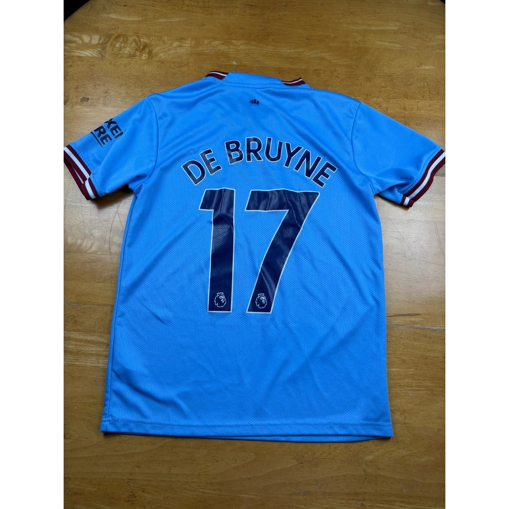 Manchester City De Bruyne 17 Home Jersey Sky Blue Adult XS Soccer Shirt